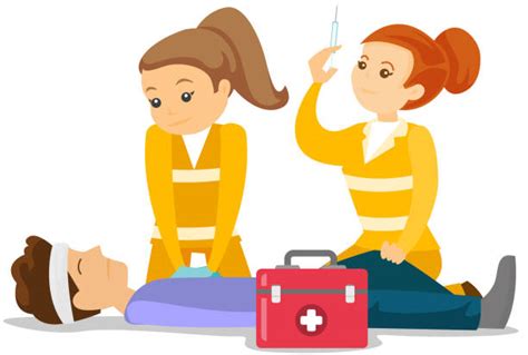 Cartoon Of Artificial Respiration stock illustrations.